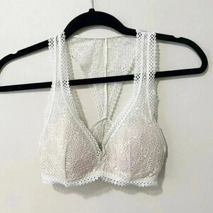 Victoria secret white lace  padded bralette XS